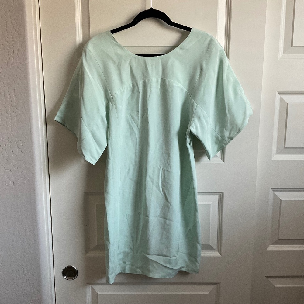 Rebecca Minkofff 100% Silk Luis Mini Dress - Mint‎ Green - Size 12